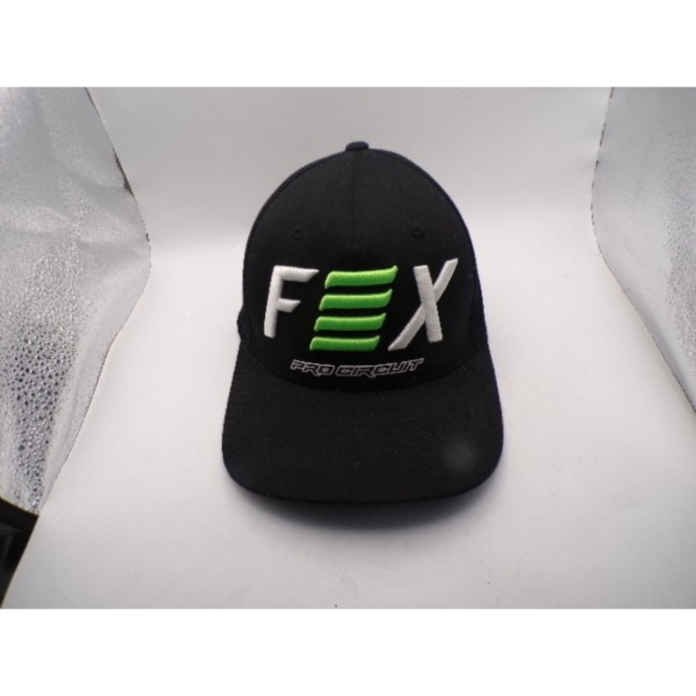 Fox Racing Pro Circuit Flexfit Hat Mens Black Lime Green Motocross Logo Cap